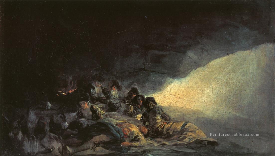 Vagabonds se reposant dans une grotte Francisco de Goya Peintures à l'huile